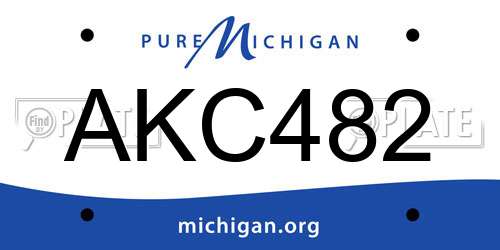 AKC482 Michigan License Plate