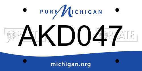 AKD047 Michigan License Plate