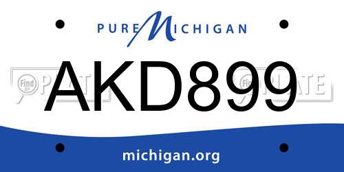 AKD899 Michigan License Plate