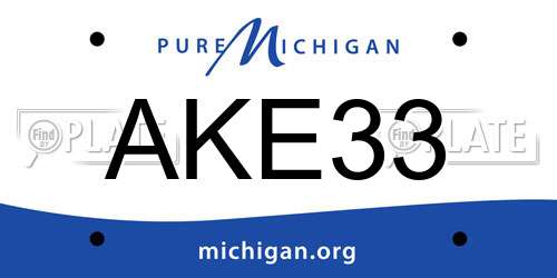 AKE33 Michigan License Plate
