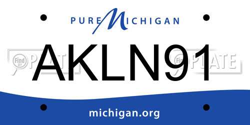 AKLN91 Michigan License Plate