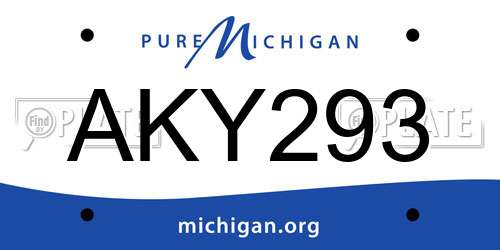 AKY293 Michigan License Plate