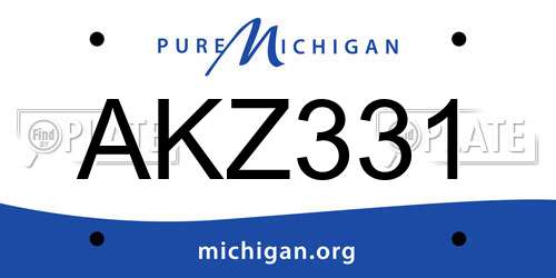 AKZ331 Michigan License Plate