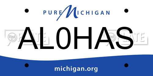 AL0HAS Michigan License Plate