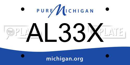 AL33X Michigan License Plate