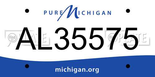 AL35575 Michigan License Plate