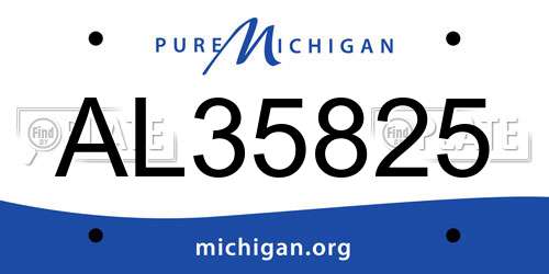 AL35825 Michigan License Plate