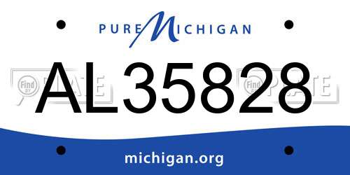 AL35828 Michigan License Plate