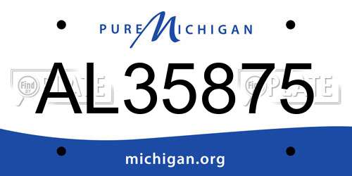 AL35875 Michigan License Plate