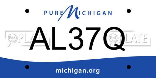 AL37Q Michigan License Plate