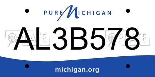 AL3B578 Michigan License Plate