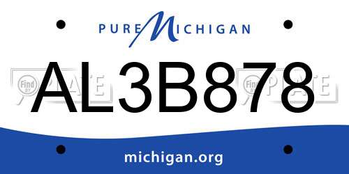 AL3B878 Michigan License Plate
