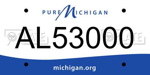 AL53000 Michigan License Plate