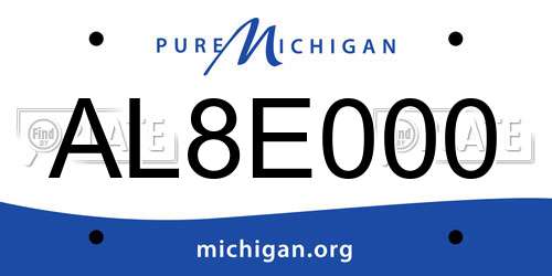 AL8E000 Michigan License Plate