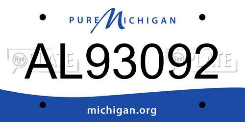 AL93092 Michigan License Plate