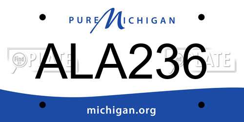 ALA236 Michigan License Plate