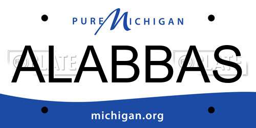 ALABBAS Michigan License Plate