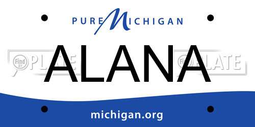 ALANA Michigan License Plate