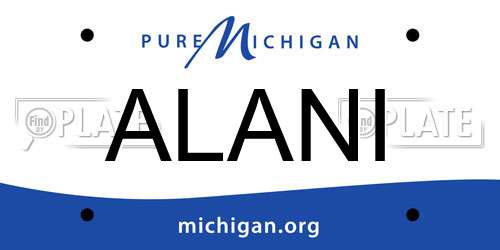 ALANI Michigan License Plate