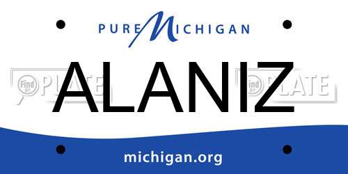 ALANIZ Michigan License Plate