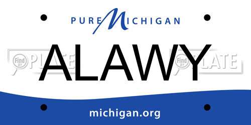 ALAWY Michigan License Plate
