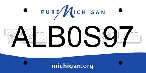 ALB0S97 Michigan License Plate