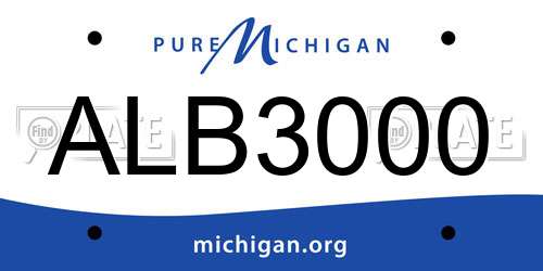 ALB3000 Michigan License Plate