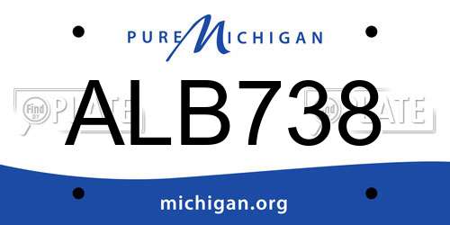ALB738 Michigan License Plate