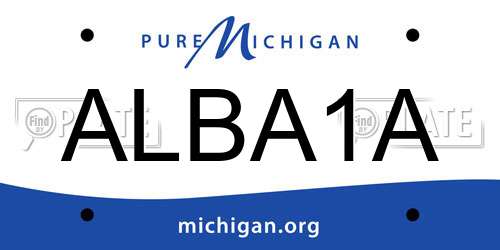 ALBA1A Michigan License Plate