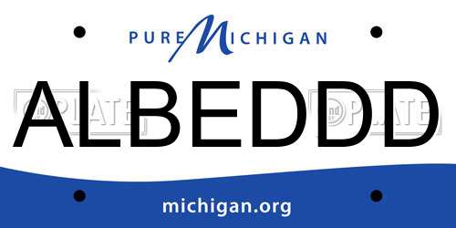 ALBEDDD Michigan License Plate