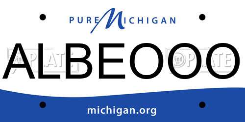 ALBEOOO Michigan License Plate