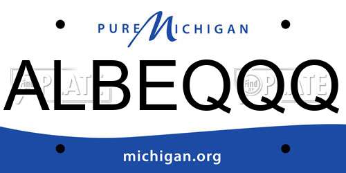 ALBEQQQ Michigan License Plate