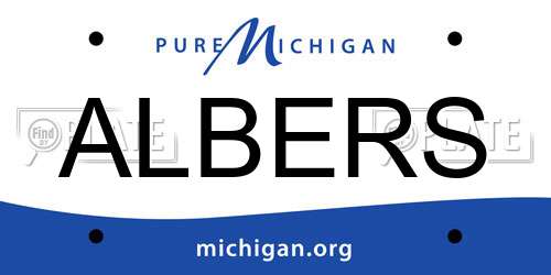 ALBERS Michigan License Plate