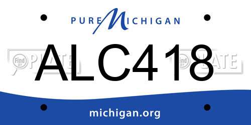 ALC418 Michigan License Plate