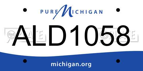 ALD1058 Michigan License Plate