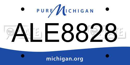 ALE8828 Michigan License Plate
