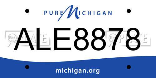 ALE8878 Michigan License Plate