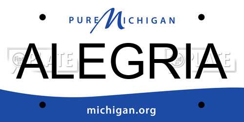ALEGRIA Michigan License Plate