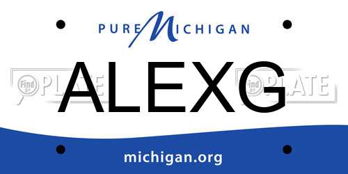 ALEXG Michigan License Plate