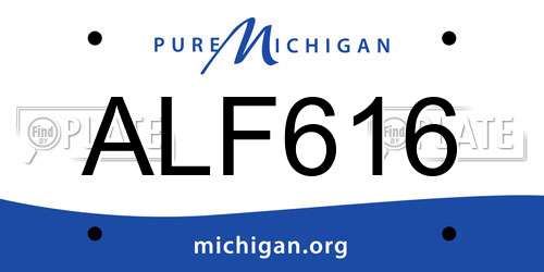 ALF616 Michigan License Plate