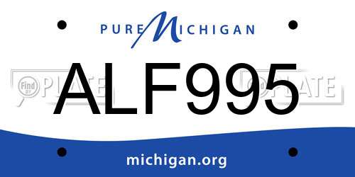 ALF995 Michigan License Plate