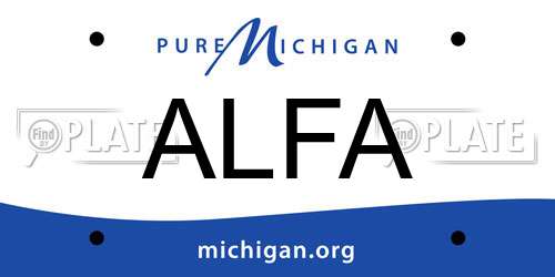 ALFA Michigan License Plate