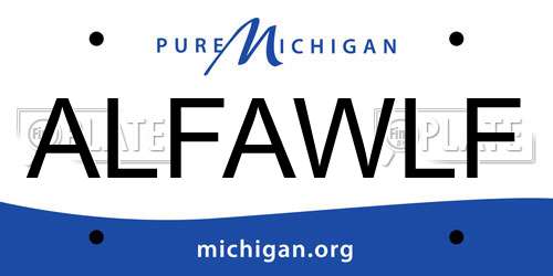 ALFAWLF Michigan License Plate