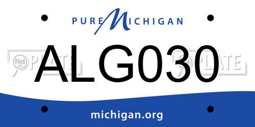 ALG030 Michigan License Plate