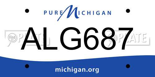 ALG687 Michigan License Plate