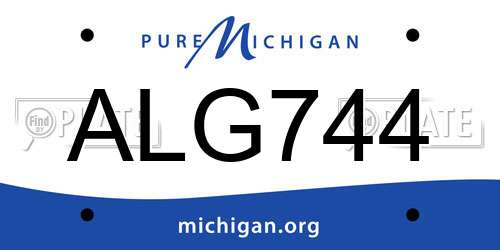ALG744 Michigan License Plate