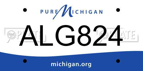 ALG824 Michigan License Plate