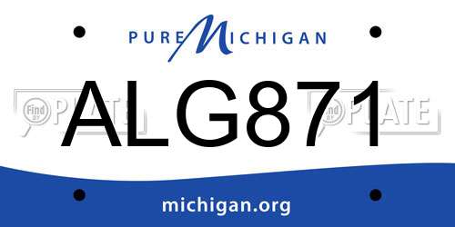 ALG871 Michigan License Plate
