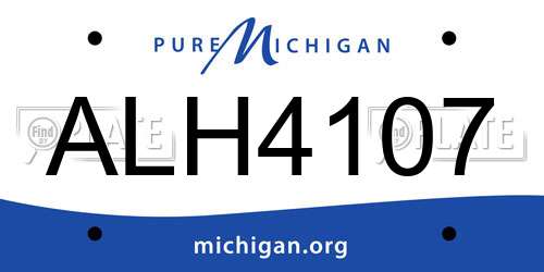 ALH4107 Michigan License Plate