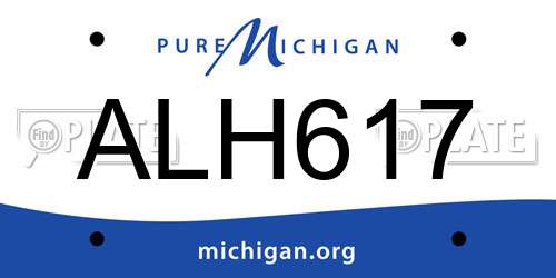 ALH617 Michigan License Plate